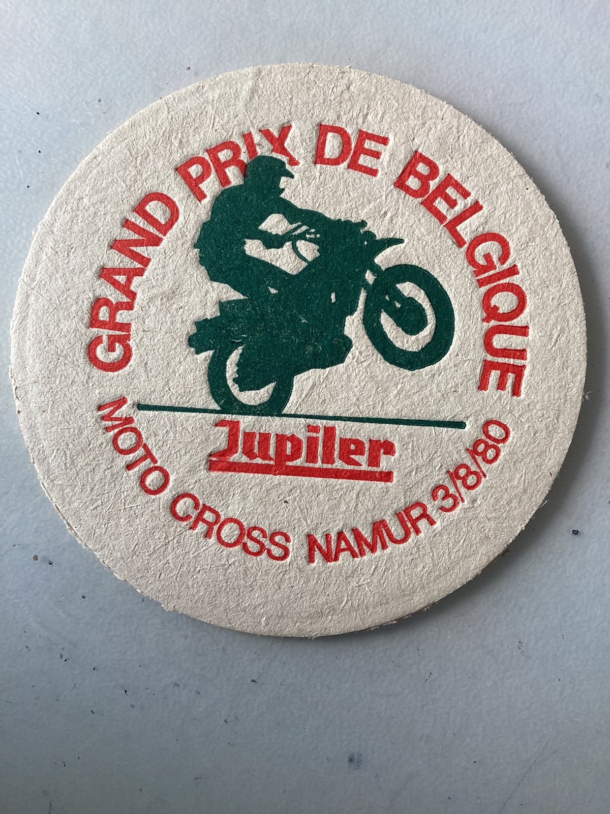 Viltje Jupiler Grand Prix De Belgique Moto Cross Namur 1980, Verzenden, Nieuw, Viltje(s), Jupiler