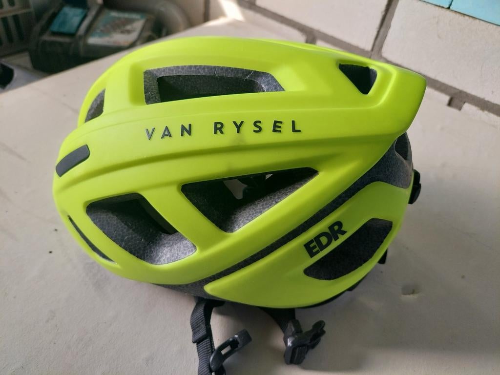 Van Rysel EDR Fietshelm - Fluor Geel - Maat 55-59cm, M, Ophalen of Verzenden, Zo goed als nieuw, Van Rysel