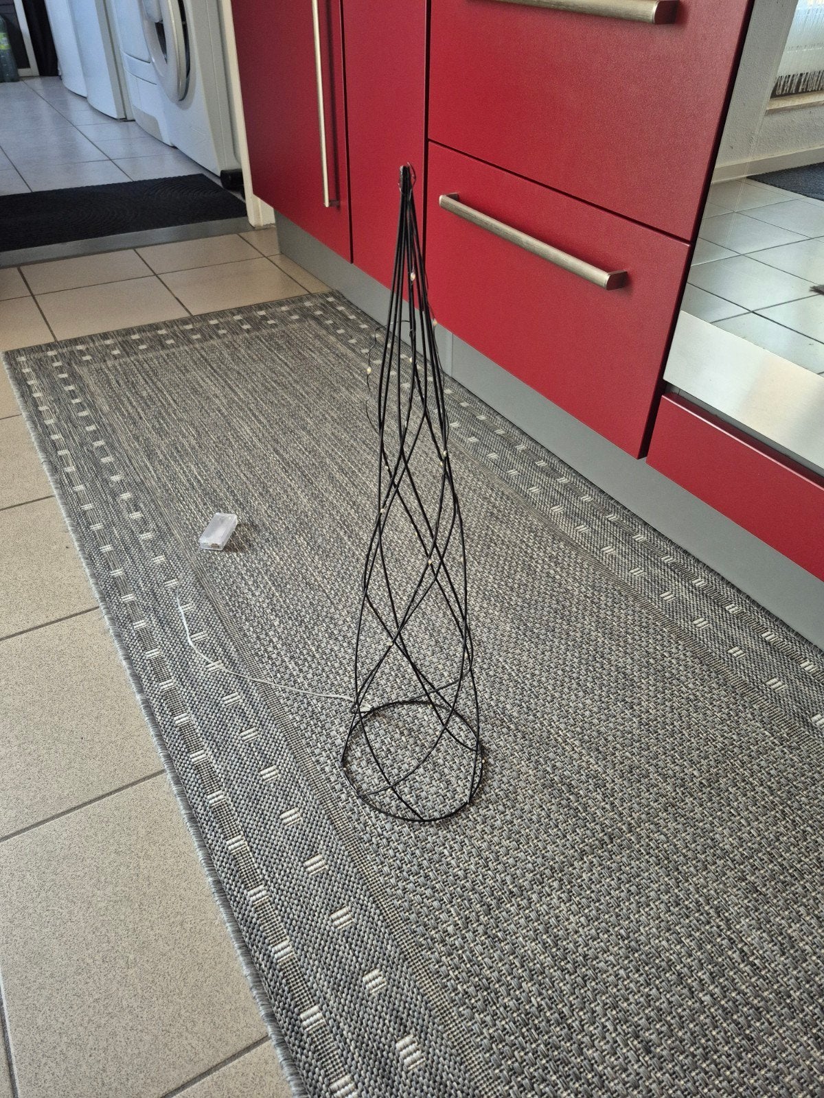 zwart draad kerstboompje met lampjes 60cm, Diversen, Ophalen, Gebruikt
