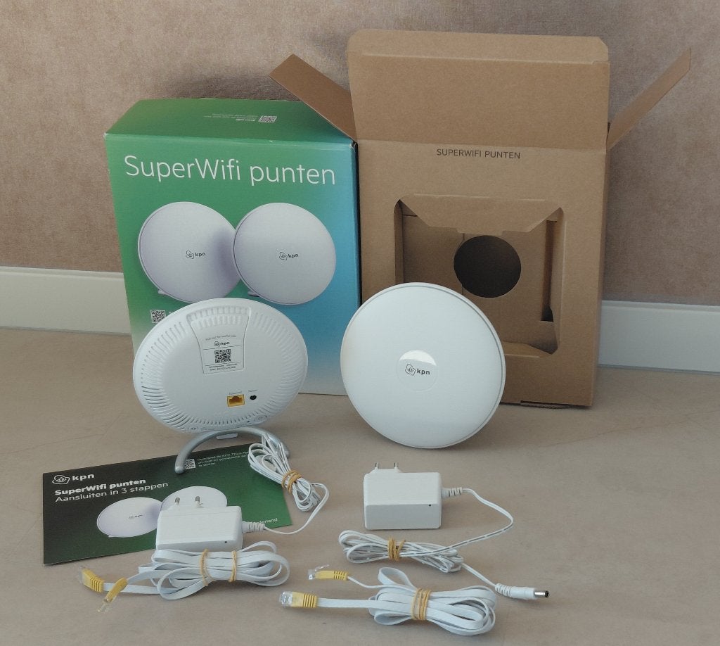 SET SUPER WIFI PUNTEN KPN 2 STUKS, Computers en Software, WiFi-versterkers, Ophalen of Verzenden, Gebruikt, KPN SuperWiFi
