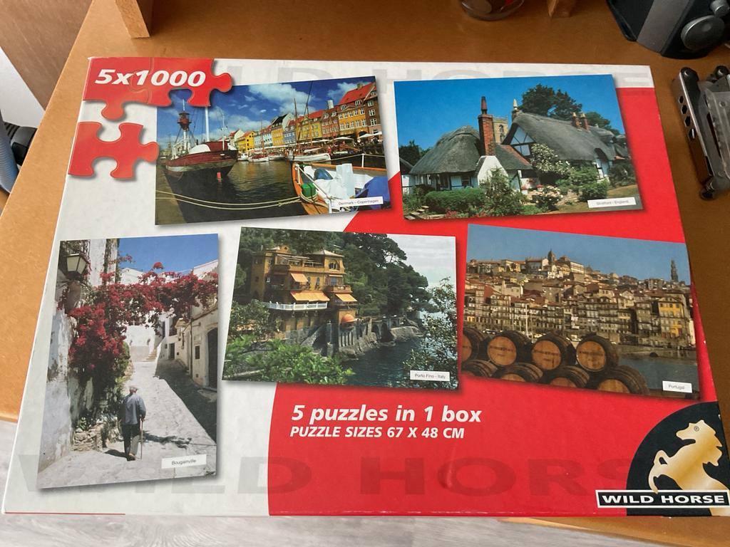 Wild Horse 5x1000 Stukjes Puzzel Wereldreizen, Ophalen, Meer dan 50 stukjes, Gebruikt, 6 jaar of ouder