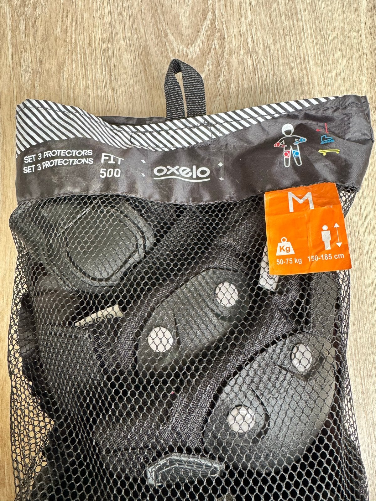 Oxelo Fit 500 Beschermset Maat M met Helm, Ophalen of Verzenden, Gebruikt, M, Heer of Dame