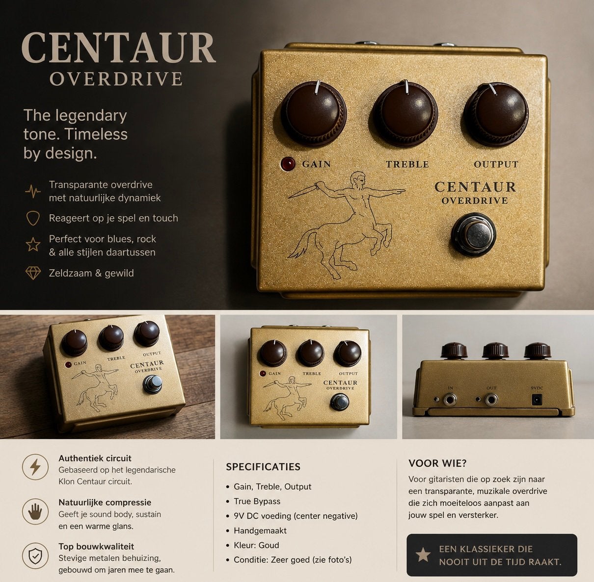 Behringer Centaur Klon  overdrive pedal, Ophalen of Verzenden, Zo goed als nieuw, Distortion, Overdrive of Fuzz