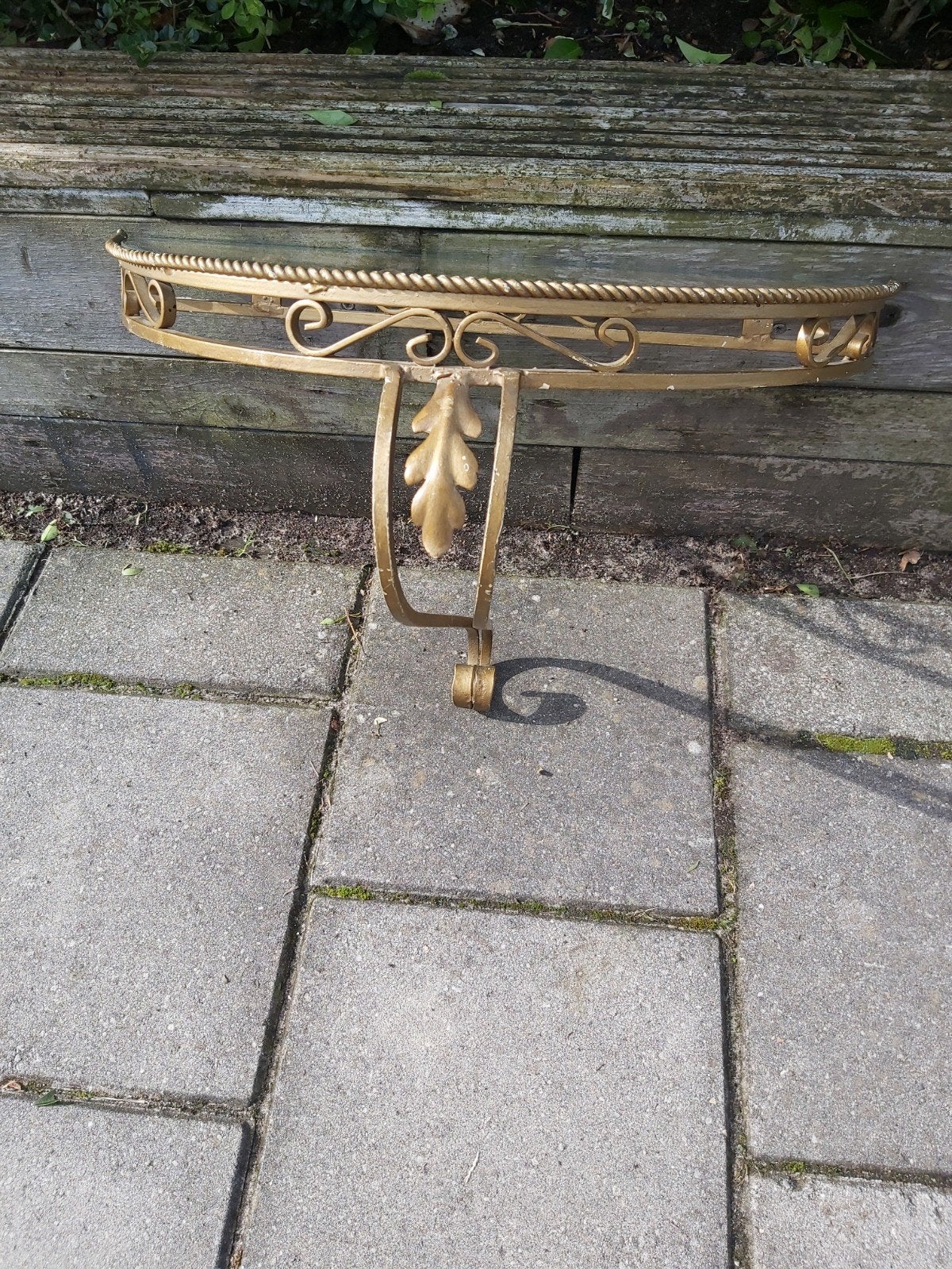 Smeedijzeren consol met glasplaat in zeer goede staat, Ophalen of Verzenden