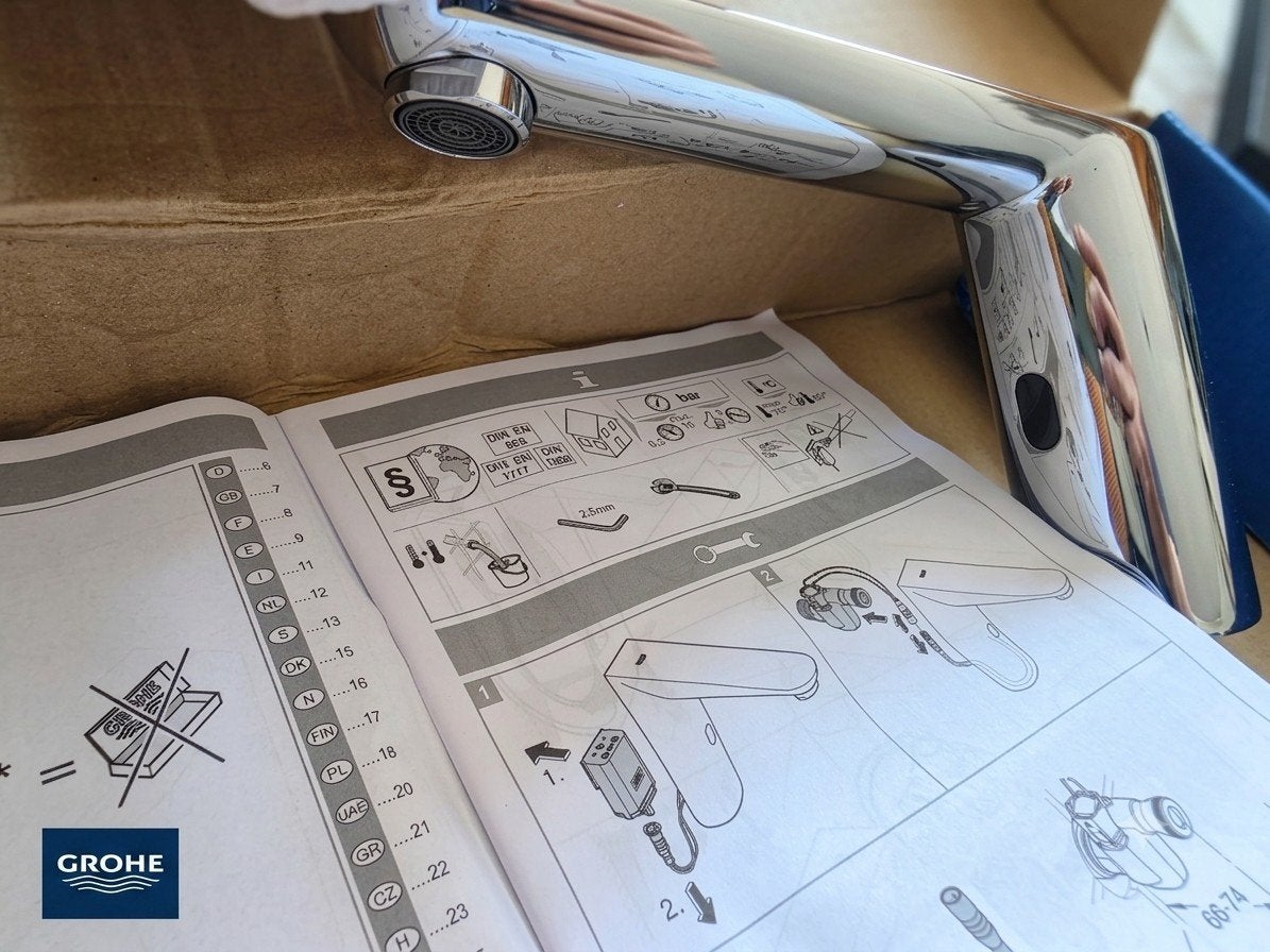 Grohe Luxe Infrarood Wandkraan Chroom - Nieuw in doos, Ophalen of Verzenden, Nieuw, Chroom, Kraan