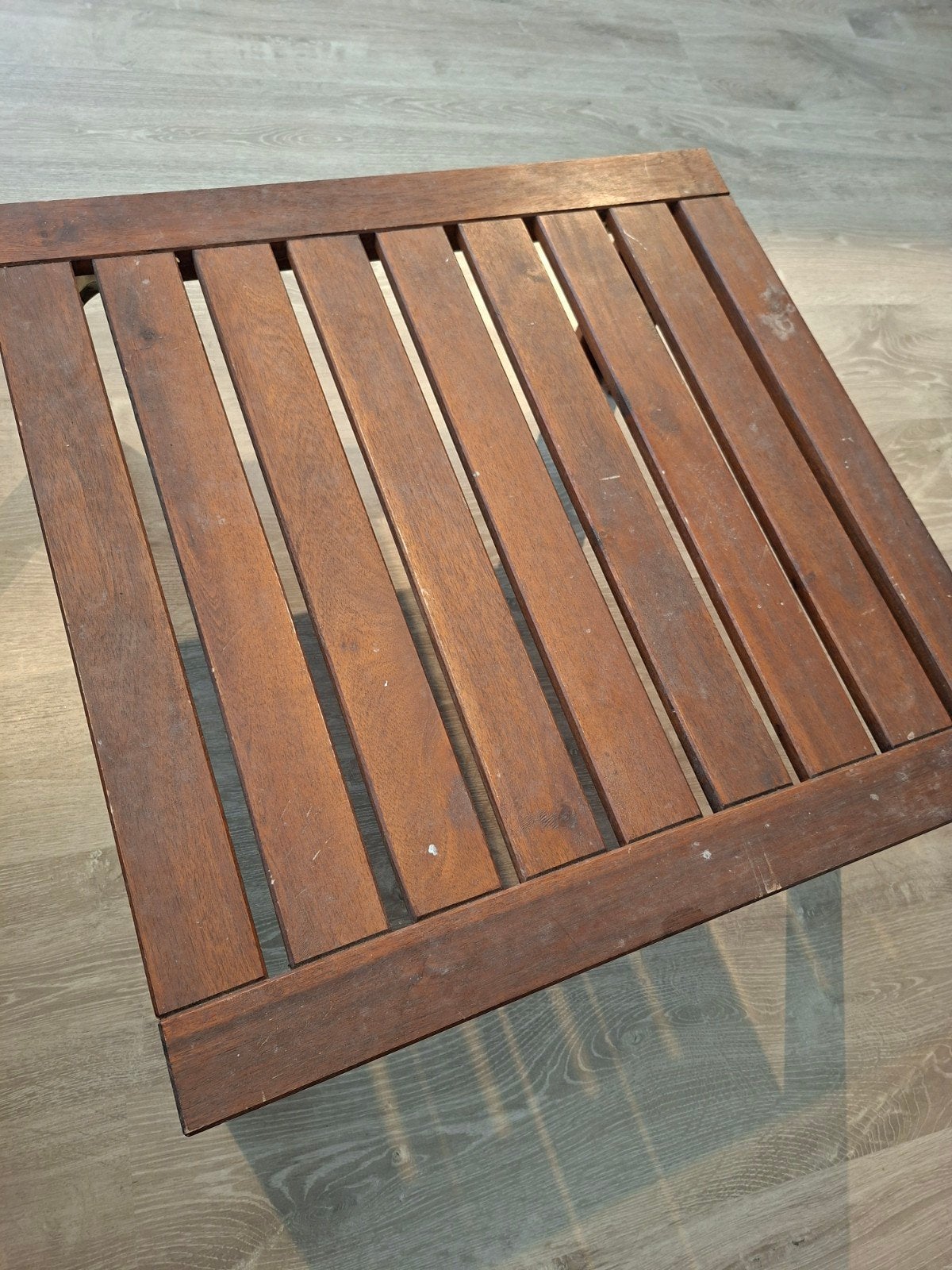 IKEA Applarö houten bijzettafel/voetenbankje, Ophalen, Gebruikt, Vierkant, Hout