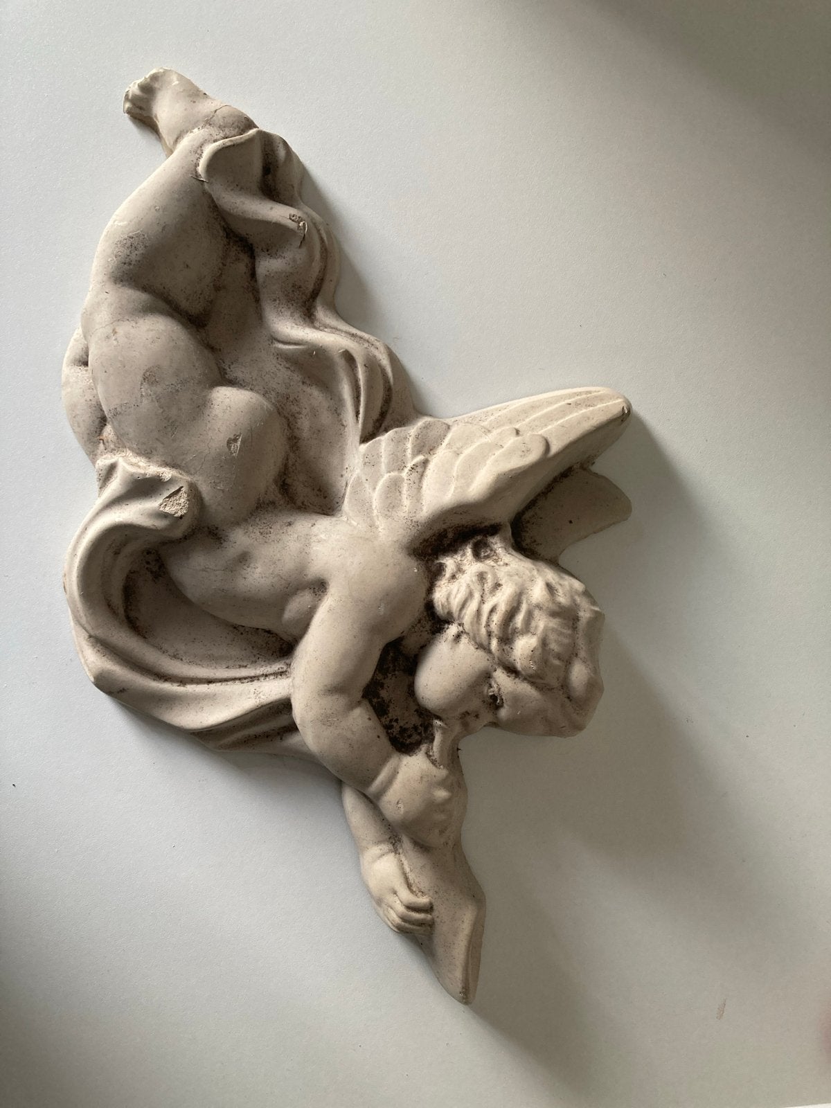Vintage Engelen Wanddecoratie - Gipsen Putti Reliëf, Antiek en Kunst, Ophalen, Overige onderwerpen, Gips, Handgemaakt