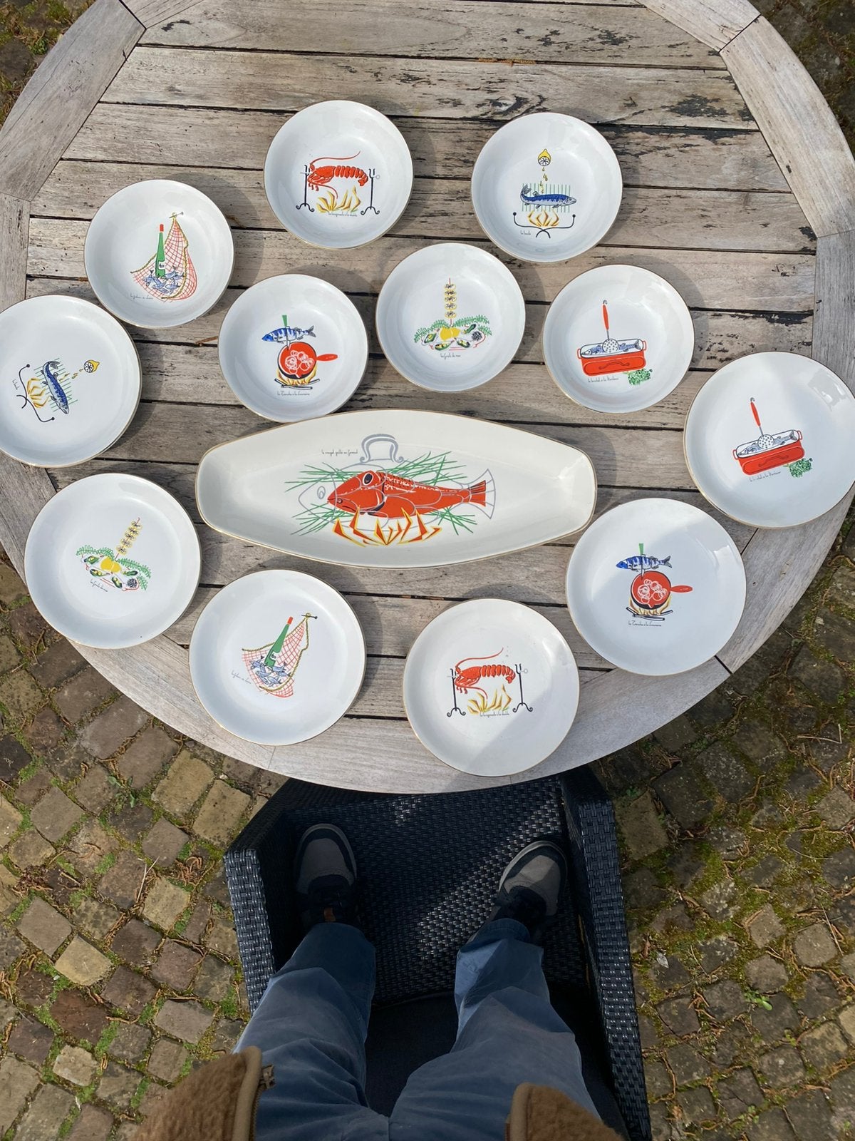 Vintage vis sevies uit Frankrijk, Ophalen