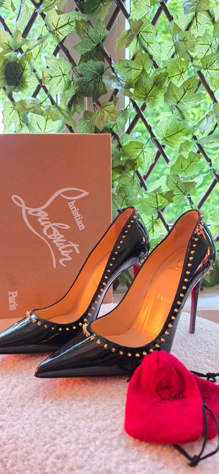 Christian Louboutin Anjalina 100, Kleding | Dames, Schoenen, Ophalen of Verzenden, Zo goed als nieuw, Zwart