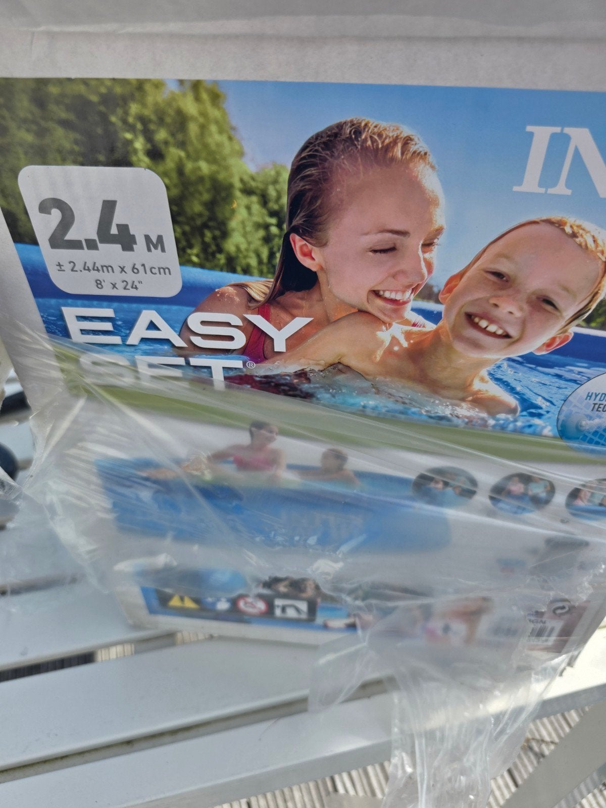 Intex Easy Set Zwembad 2.44m met pomp en afdekzeil, Rond, Ophalen of Verzenden, Zo goed als nieuw, Opzetzwembad