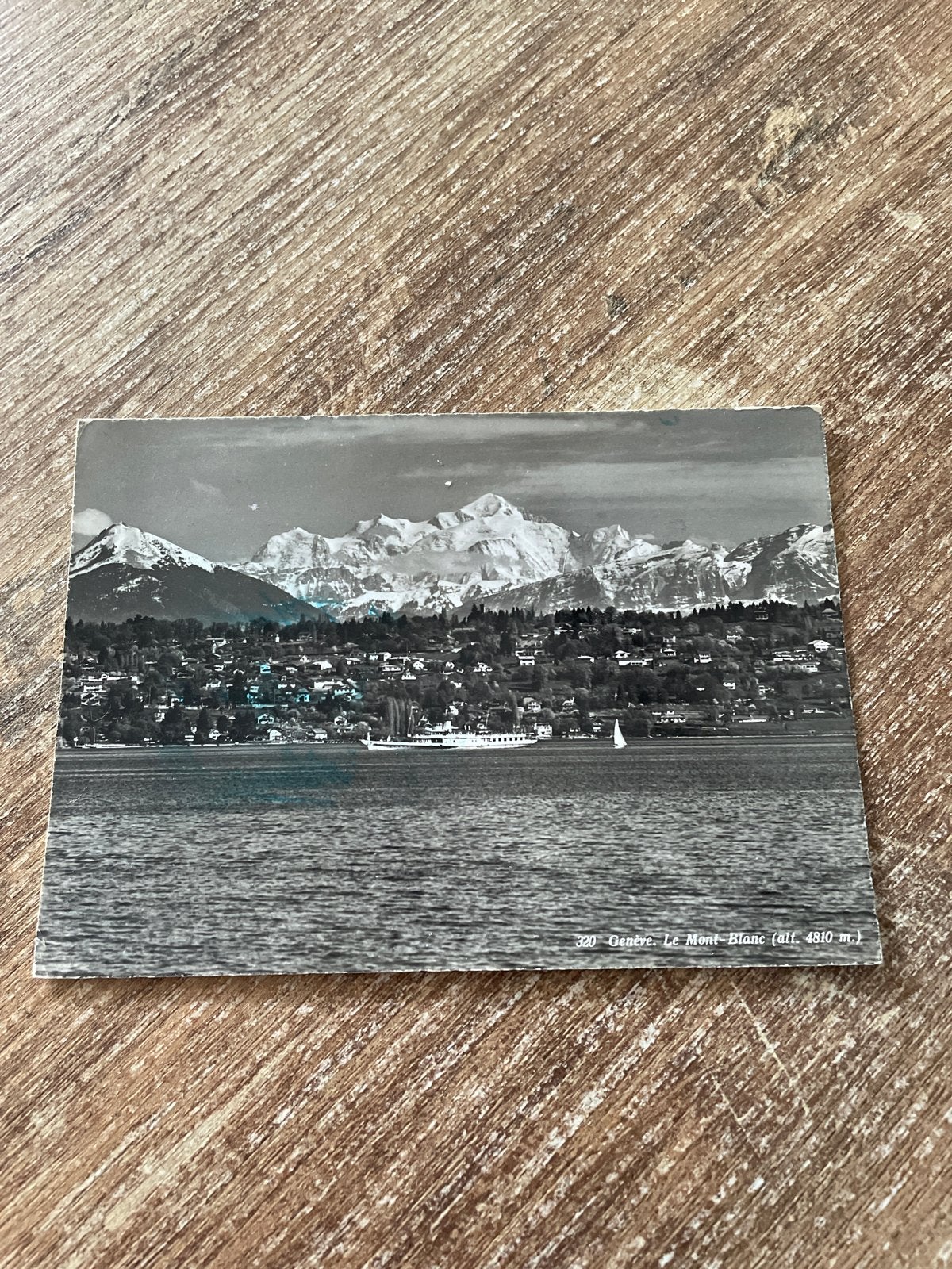 Oude ansichtkaart Genève, Le Mont Blanc (zwart-wit), Ophalen of Verzenden, Voor 1920, Gelopen, Overig Europa