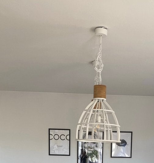 Moderne Witte Hanglamp Matrix Wood, Ophalen, Zo goed als nieuw, Hout