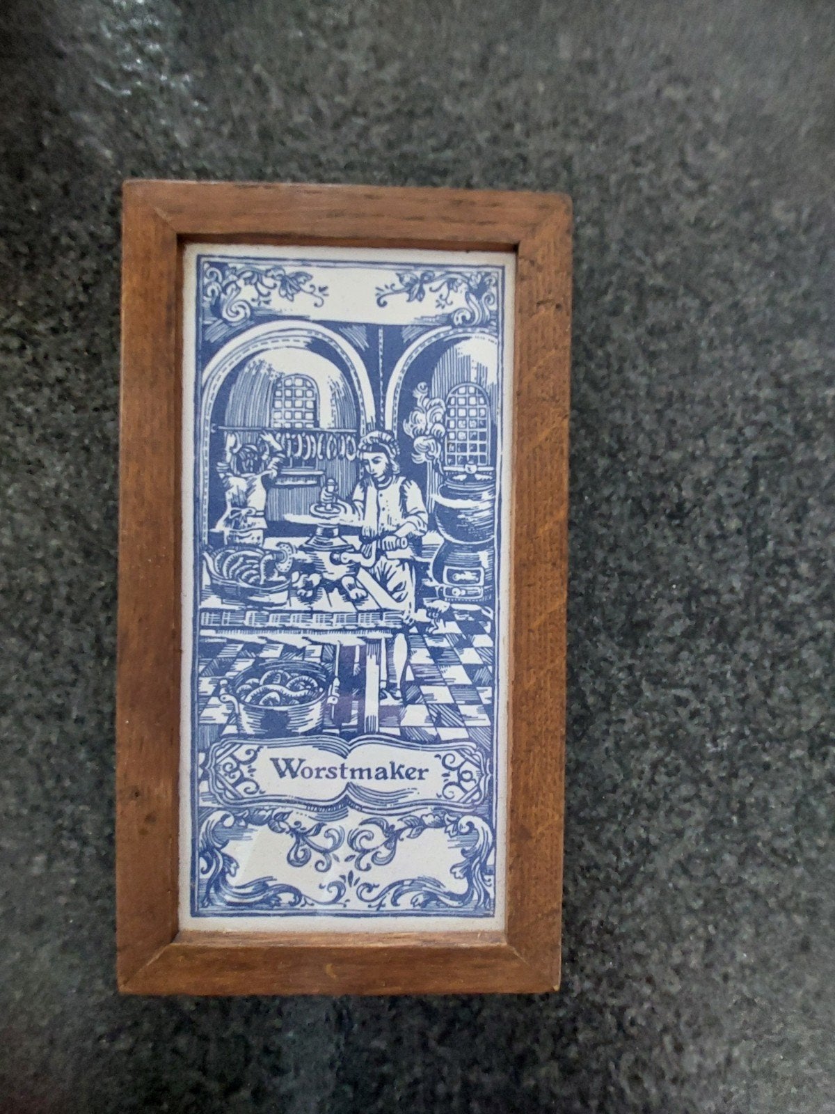 delftsblauwe tegel worstenmaker van stegeman, Ophalen of Verzenden