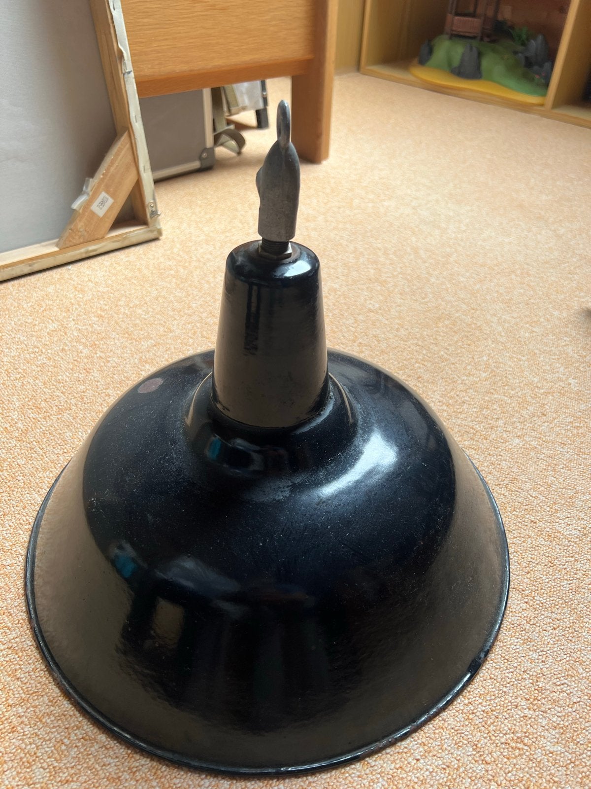 Vintage emaille fabriekslamp - Zwart, Ophalen of Verzenden