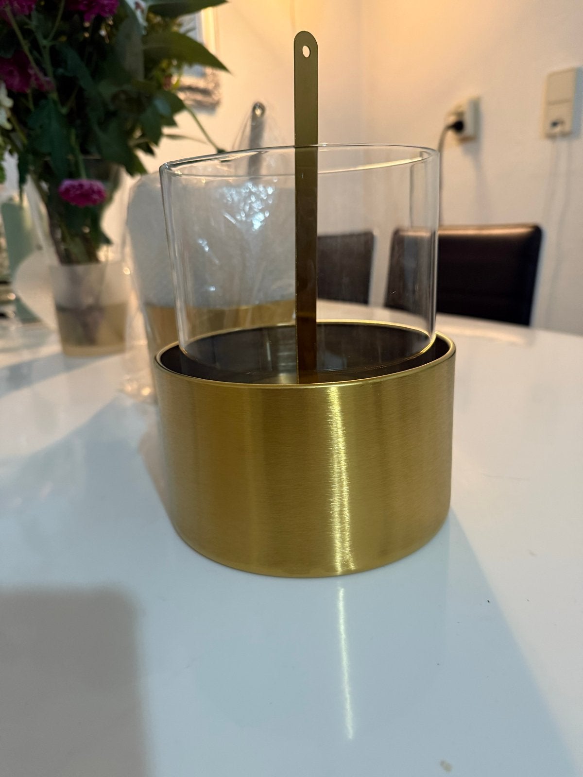 Marsiglia Bio-ethanol Tafelhaard Goud D16 x H27, Lantaarn, Overige merken, Nieuw, Ophalen of Verzenden