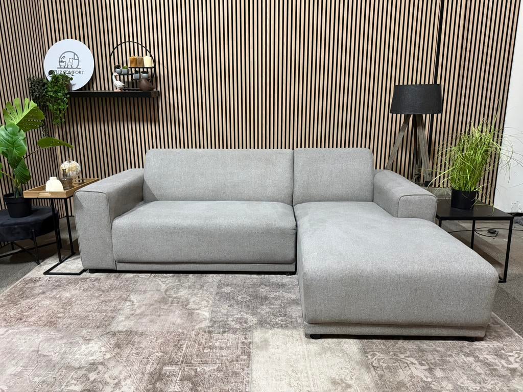 “GRATIS LEVERING” Gave grijze hoekbank 235x160, 250 tot 300 cm, Hoekbank, Ophalen of Verzenden, Zo goed als nieuw
