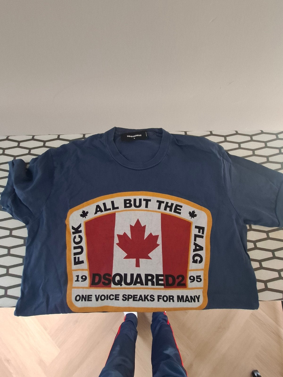 Origineel Dsquared2 T-shirt S met Canada print, Dsquared2, Blauw, Ophalen of Verzenden, Gedragen