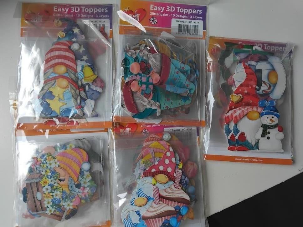 Hearty Crafts 3D Toppers Winter Gnomes - Nieuw!, Hobby en Vrije tijd, Knutselen, Nieuw, Meerkleurig, Ophalen of Verzenden, Papier of Karton