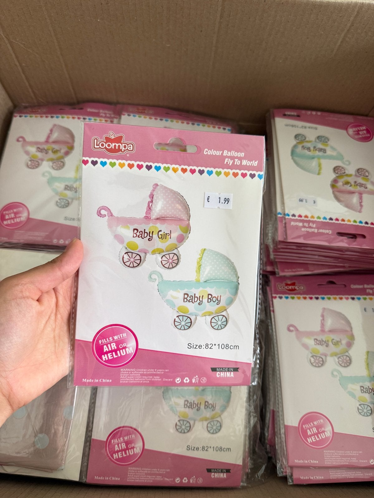 Partij 144 x Roze Baby Meisje Folie Ballonnen - Kraamfeest, Ophalen of Verzenden, Nieuw, Versiering, Geboorte of Huwelijk