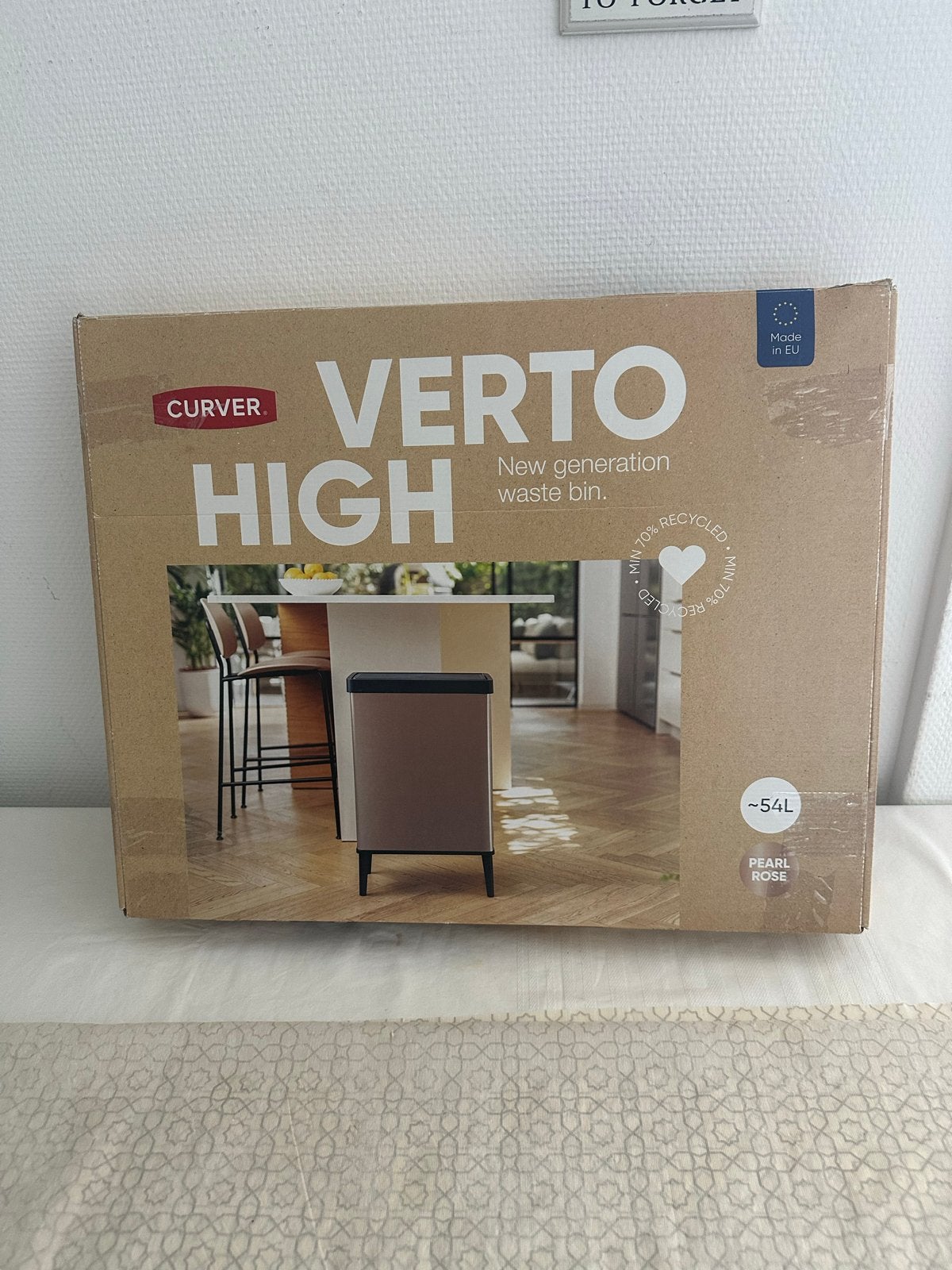 Curver Verto High Afvalbak - 54L - Nieuw in doos, Kunststof, 40 liter of meer, Ophalen of Verzenden, Zo goed als nieuw