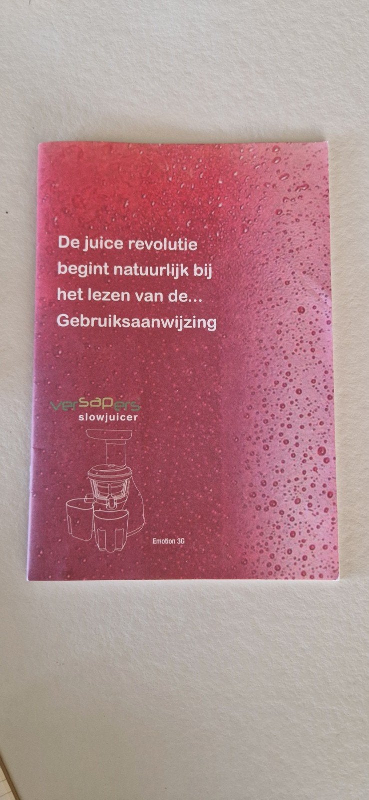 Handleiding Versapers slowjuicer Emotion 3G, Verzenden, Slowjuicer