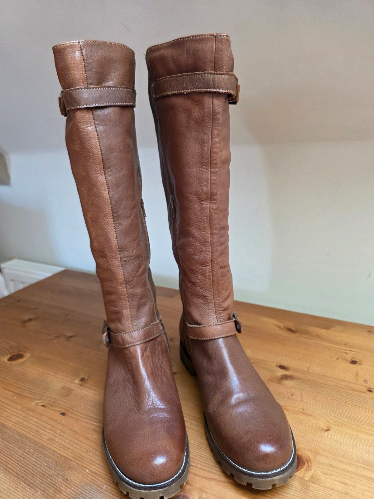 Nieuwe Excellent leren laarzen maat 42, Hoge laarzen, Bruin, Nieuw, Ophalen of Verzenden