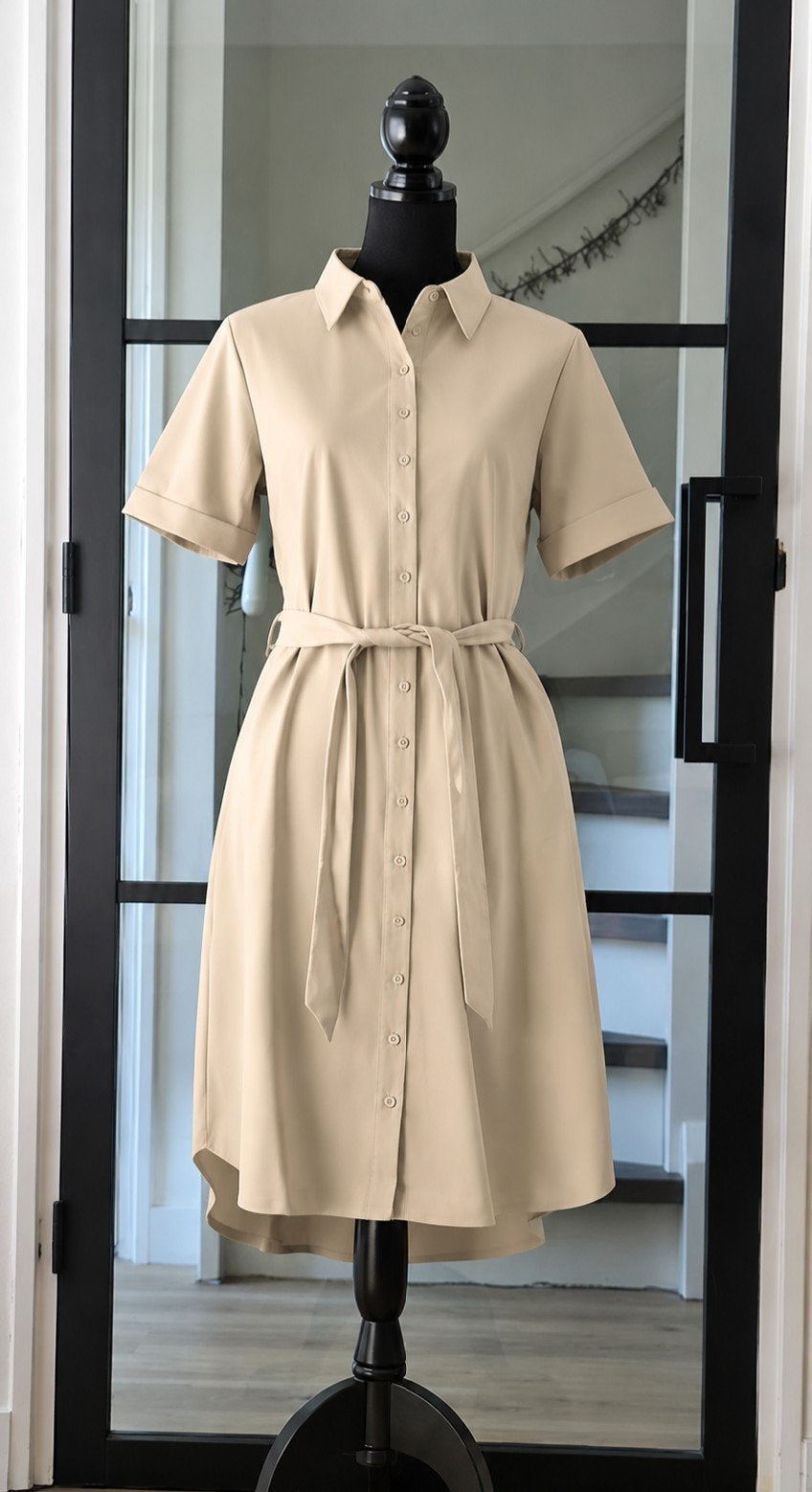 Mi Piace travelstof Jurk maat xxl kleur Sand, Mi Piace, Verzenden, Beige, Maat 46/48 (XL) of groter