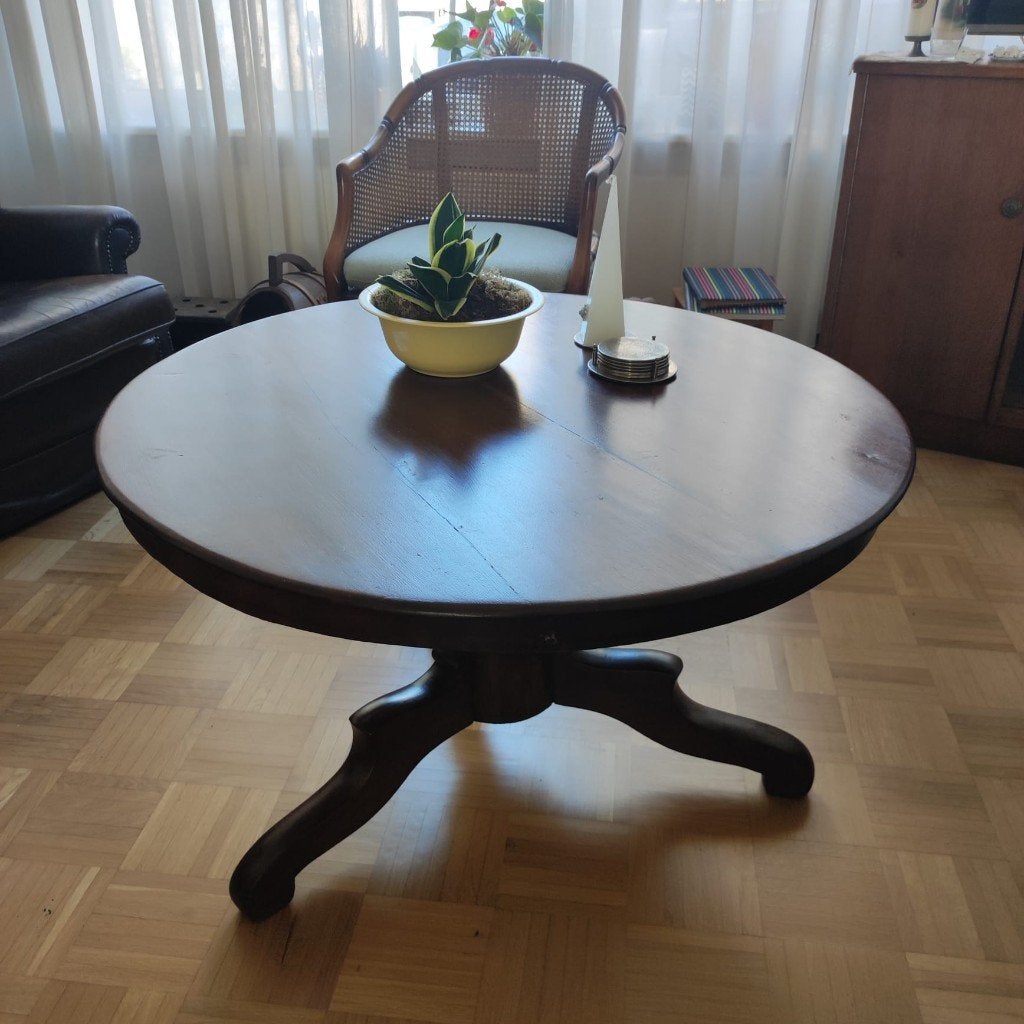 antieke salontafel 95 diameter en 56 cm hoog, Huis en Inrichting, Ophalen, Gebruikt, 50 tot 100 cm, 50 tot 75 cm