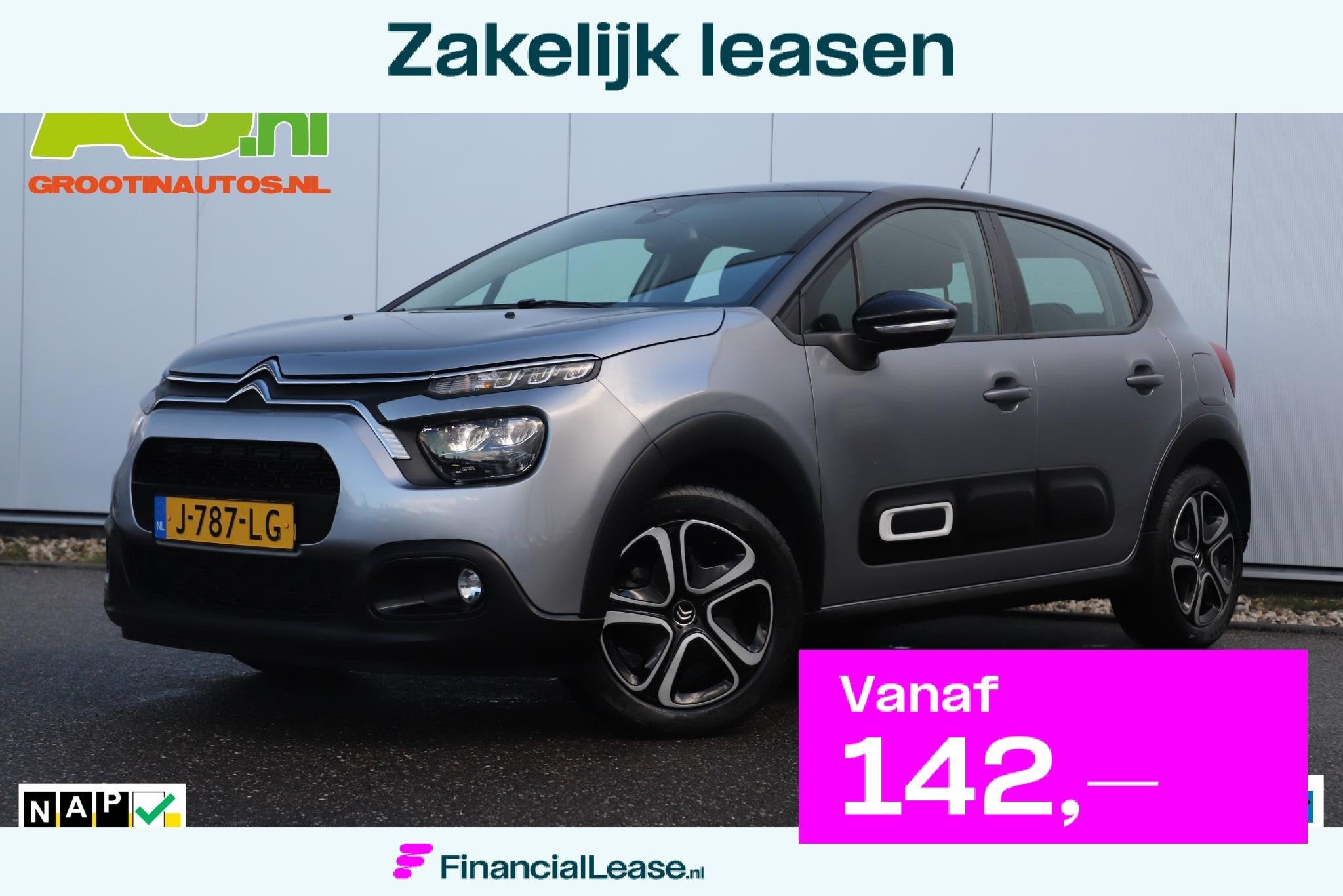 Citroen C3 1.2 PureTech Feel Navigatie Carplay Android Clima, Voorwielaandrijving, 83 pk, Euro 6, 1199 cc