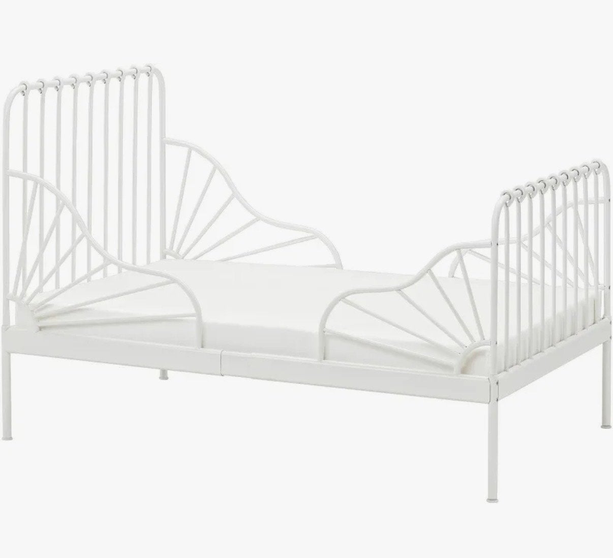 IKEA MINNEN meegroeibed wit, inclusief matras, Ophalen, Gebruikt, 70 tot 85 cm, Matras