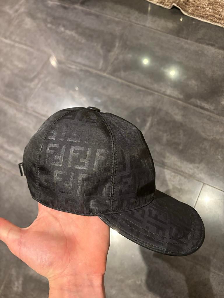 Fendi FF-logo baseballpet - Zwart, Ophalen of Verzenden, Zo goed als nieuw, One size fits all, Pet