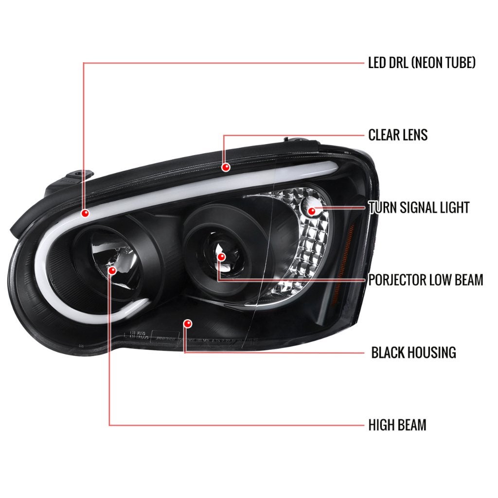 Spec-D Tuning Koplampen Black Clear + led - Impreza 03-05, Ophalen of Verzenden