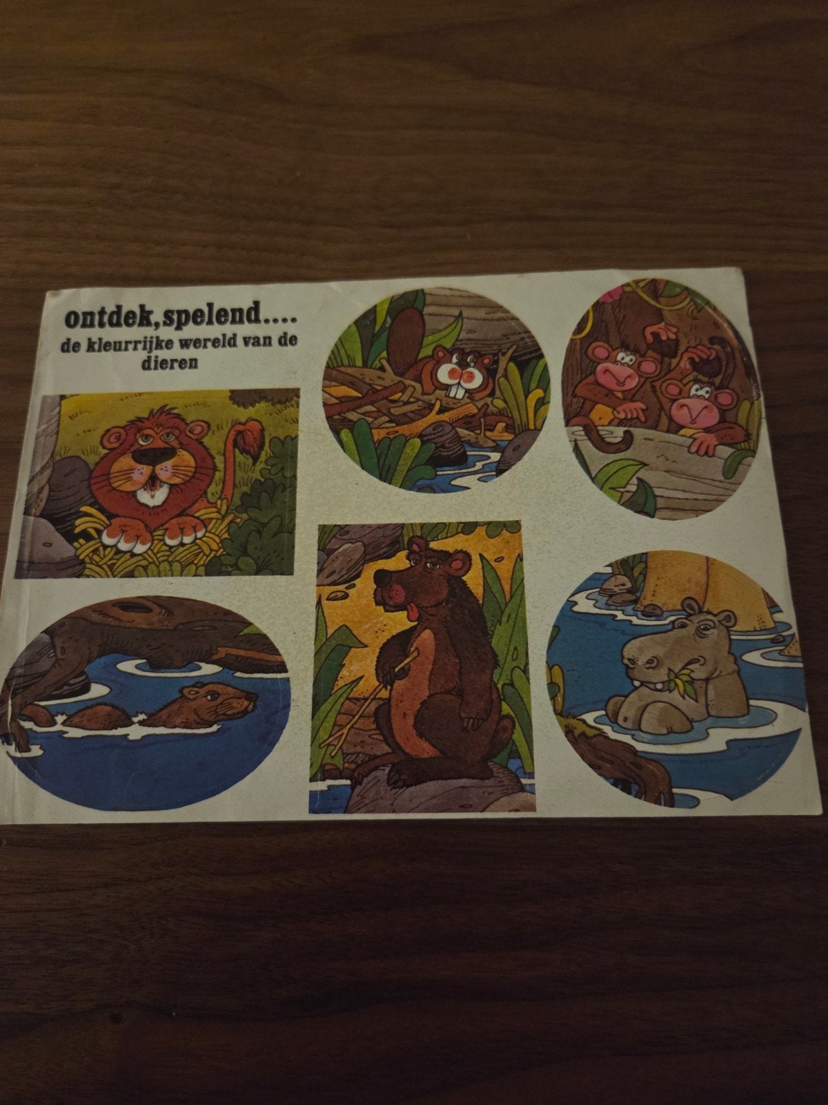 1560 Vintage Dieren Stickerboek - Ontdek, spelend..., Ophalen of Verzenden, Gebruikt
