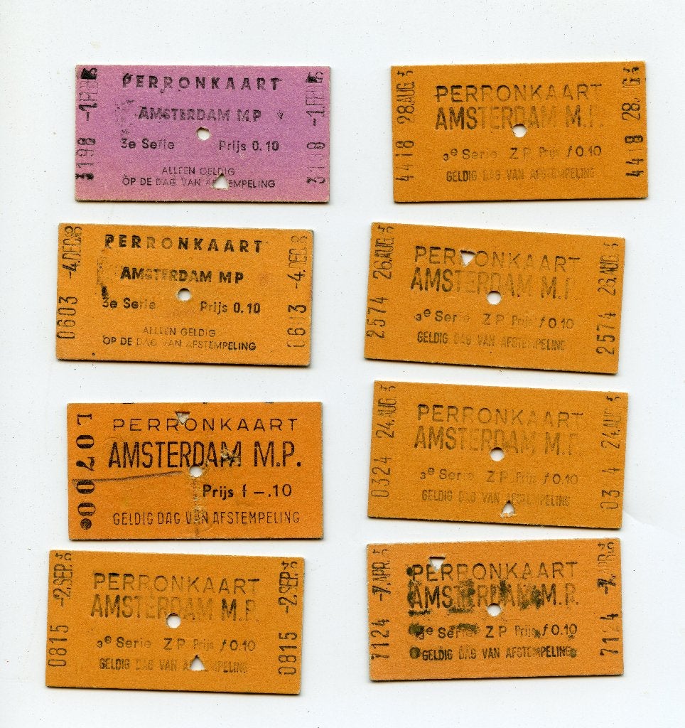 perronkaartjes NS Amsterdam MP, Verzenden, Gebruikt, Trein, Overige typen