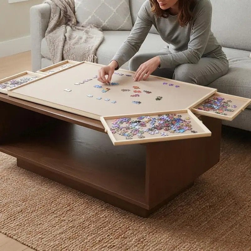 Draaiende Legpuzzelbord met Lades - Tot 1500 Stukjes, Ophalen, 500 t/m 1500 stukjes, Nieuw, Legpuzzel