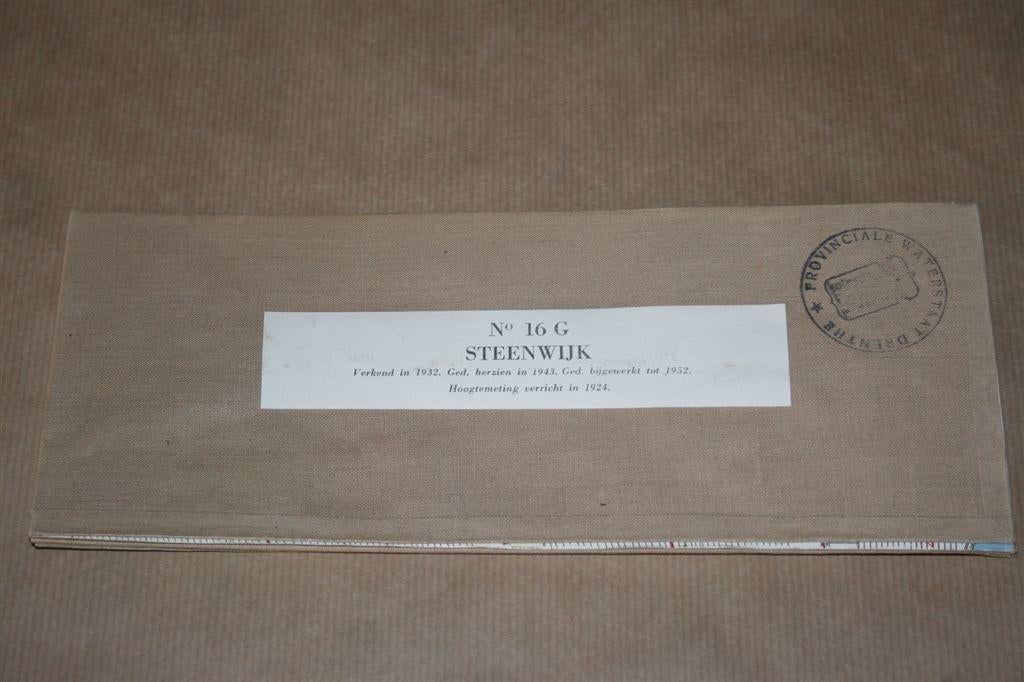 Oude stafkaart op linnen - Steenwijk - 1954, Ophalen of Verzenden, 1800 tot 2000, Nederland, Landkaart