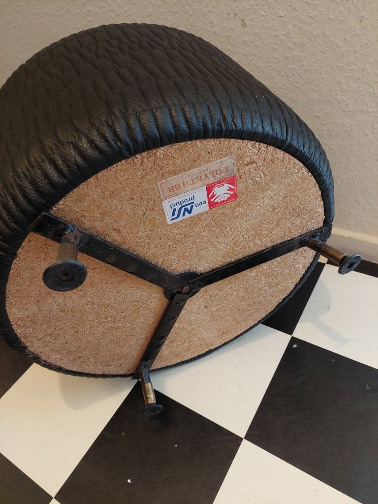 Poef vintage, Ophalen, Rond, Minder dan 50 cm, Minder dan 50 cm