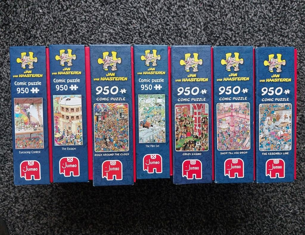 Jan van haasteren 950 stukjes. 7 stuks, Ophalen, 500 t/m 1500 stukjes, Zo goed als nieuw, Legpuzzel