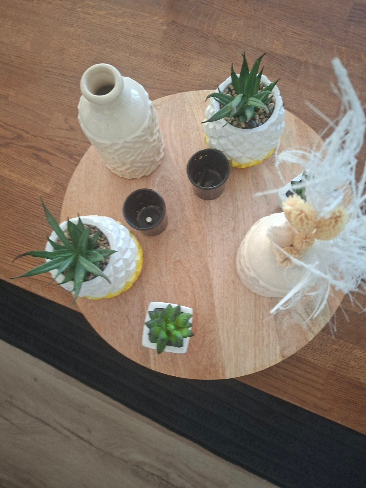 Decoratieve set met plantjes en vaasjes, Huis en Inrichting, Ophalen, Hout, Zo goed als nieuw, Modern