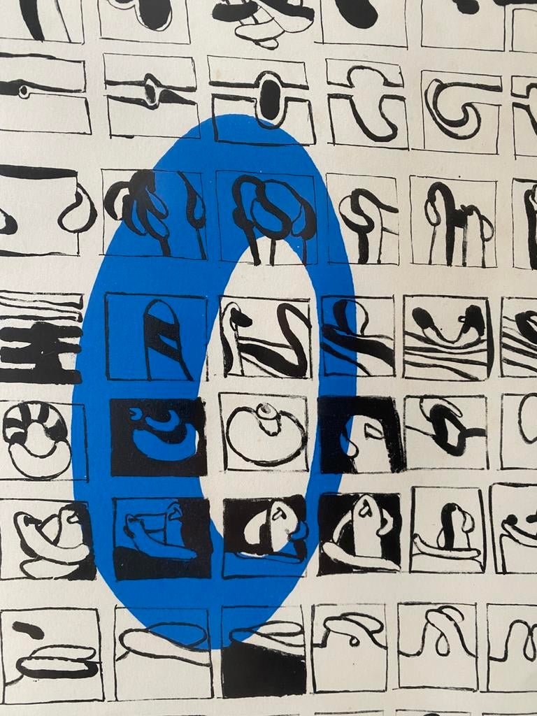 Jan Snoeck zeefdruk in lijst Klik, klak en lolo, lolola, Huis en Inrichting, Gebruikt, Onbekend, Ophalen of Verzenden, Print