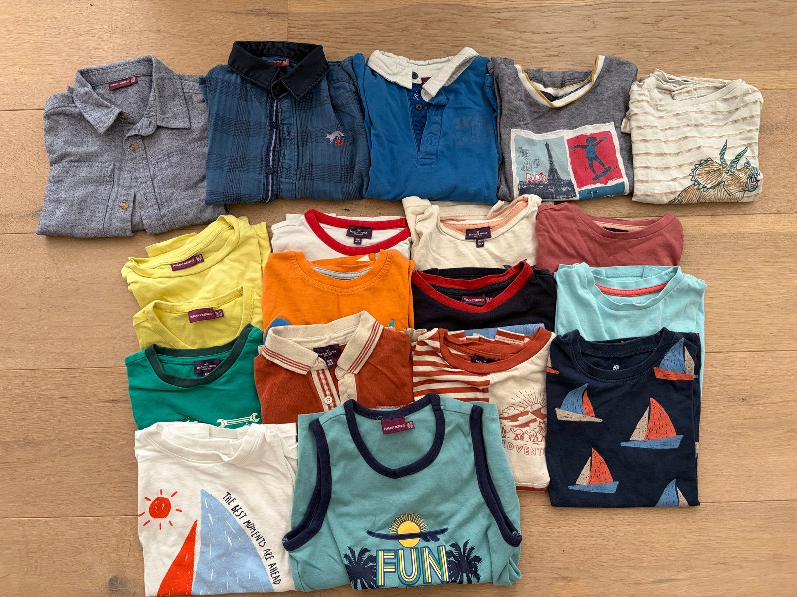 Jongenskledingpakket 6 jaar (116 cm) Franse merken 35stucks, Ophalen, Gebruikt, Maat 110