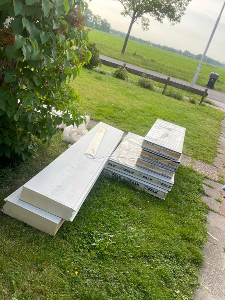 Reststukken sandwichpanelen 10cm, Ophalen of Verzenden, Hardschuim (Pir), 8 tot 12 cm, 15 m² of meer