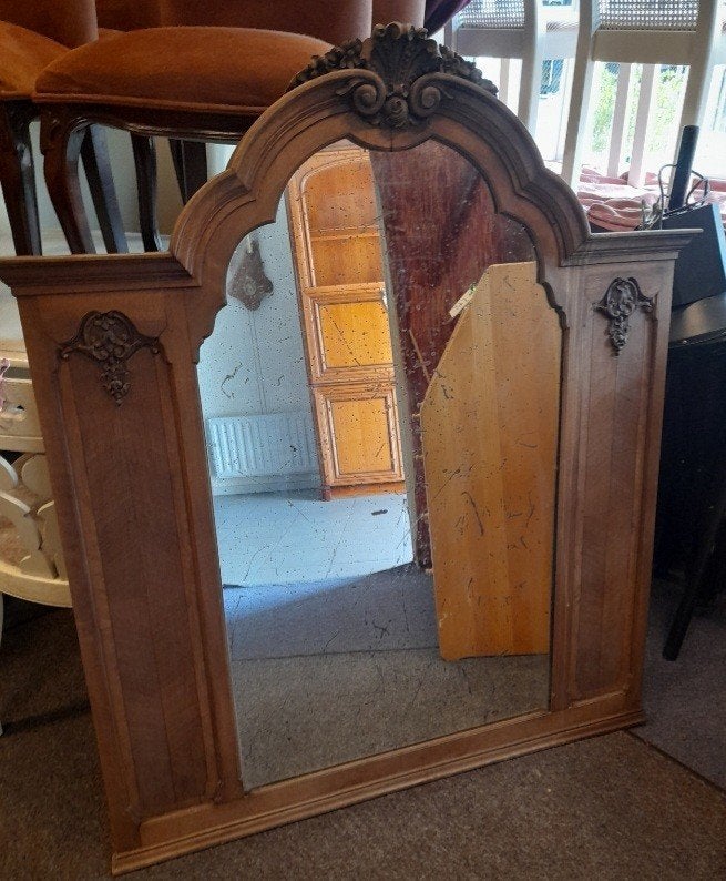 Antieke spiegel ca 115 x 130 cm, Huis en Inrichting, Woonaccessoires | Spiegels, Ophalen of Verzenden, Zo goed als nieuw, Rechthoekig