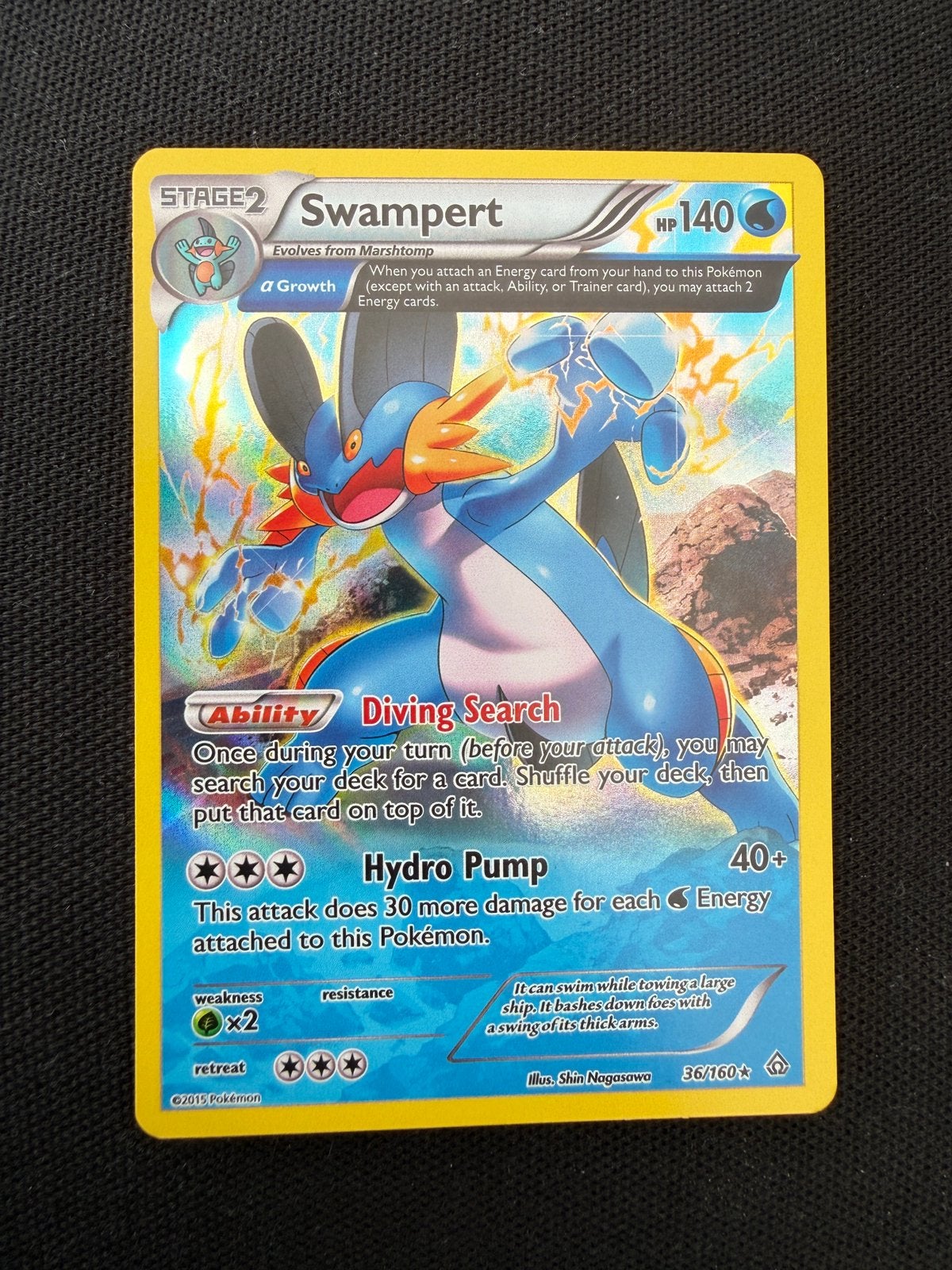 Swampert 36 pokemonkaart, Ophalen of Verzenden, Zo goed als nieuw
