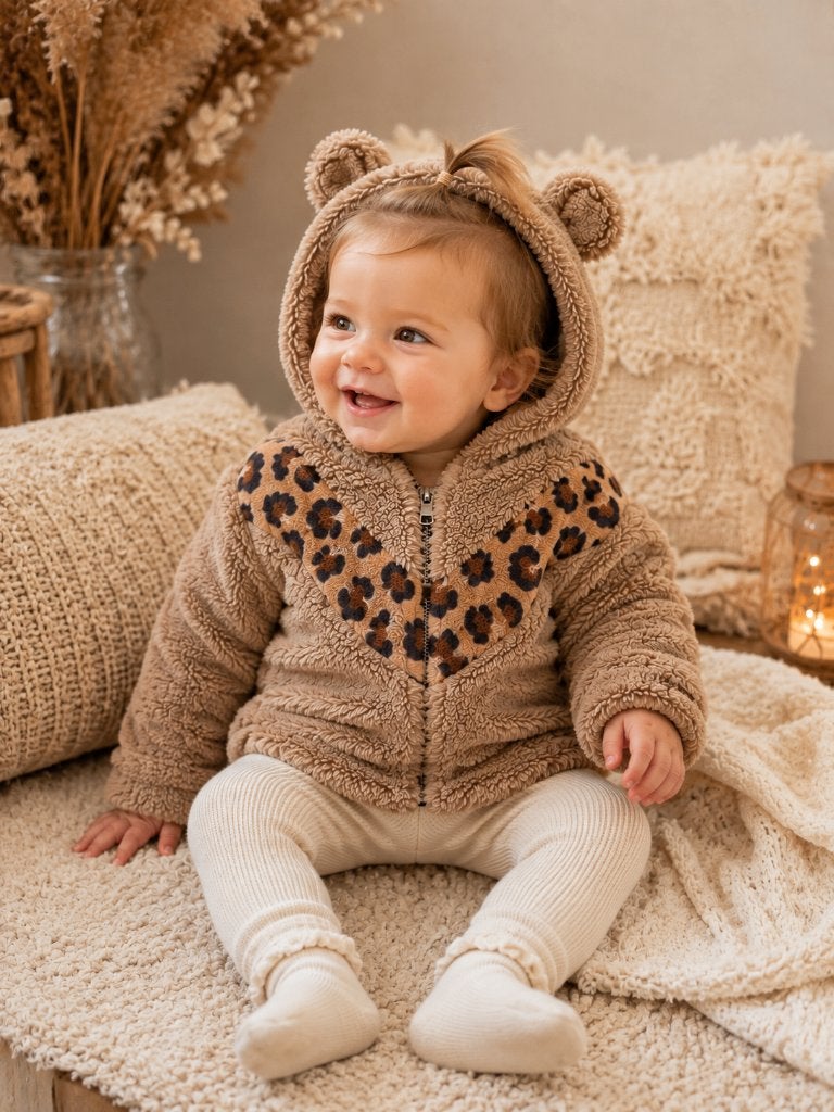 Hoodie Chicaprie bruin teddy maat 80-86 NIEUW, Kinderen en Baby's, Babykleding | Maat 80, SO, Nieuw, Info@juniorcompany.nl, Chicaprie