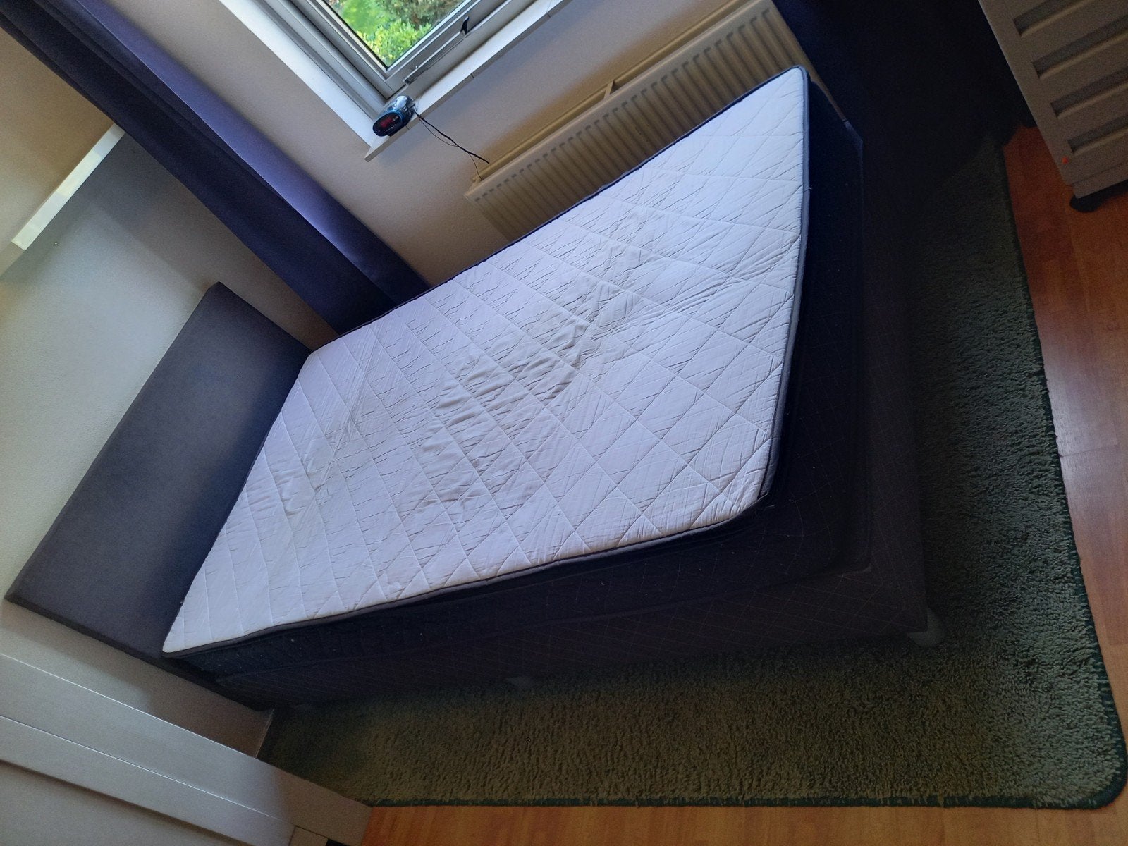 BOXSPRING ANTRACIET 120X200, Huis en Inrichting, Slaapkamer | Boxsprings, Ophalen, Gebruikt, Twijfelaar, 120 cm