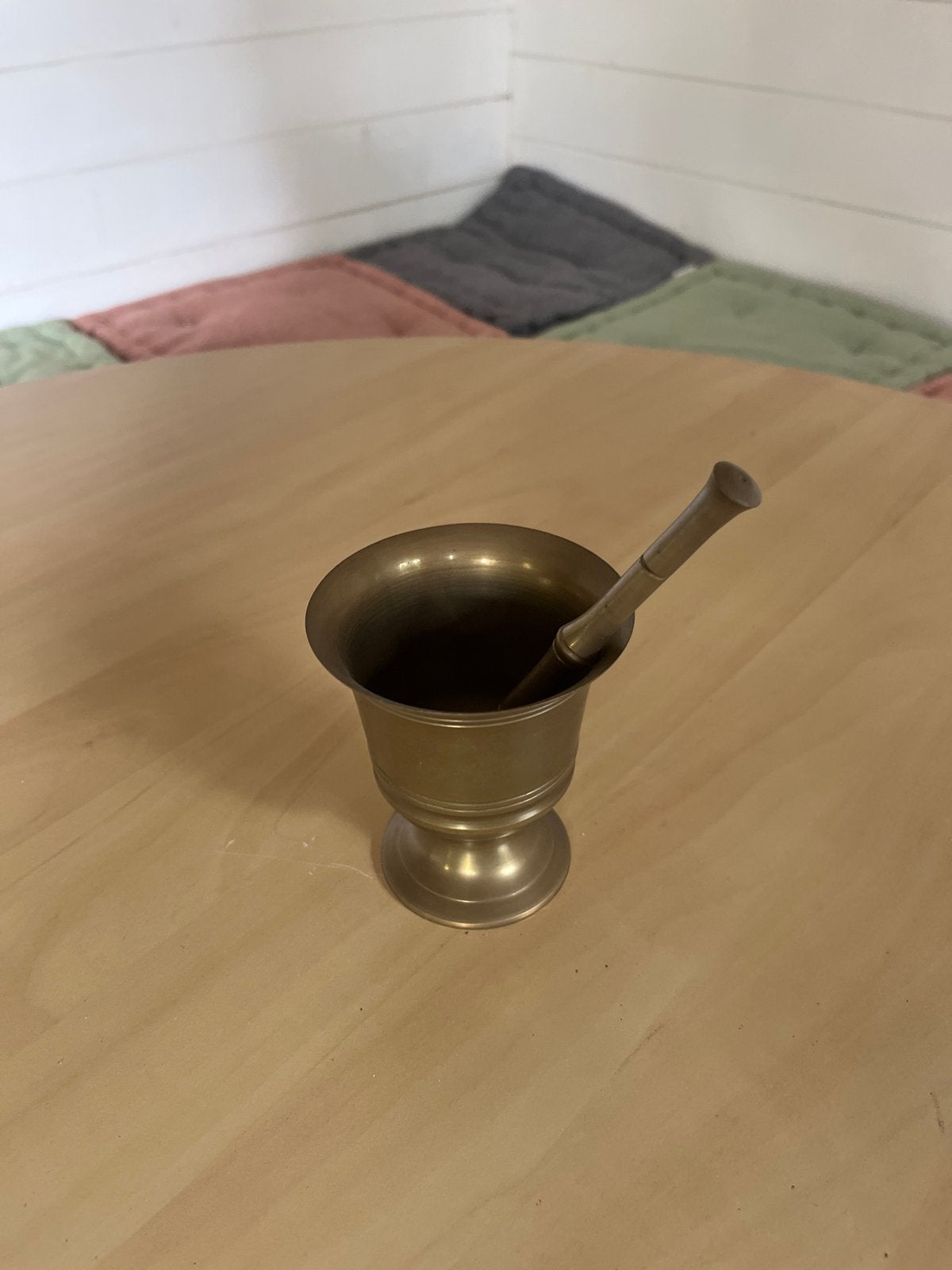 Vintage koperen vijzel met stamper, Antiek en Kunst, Antiek | Koper en Brons, Ophalen of Verzenden, Koper