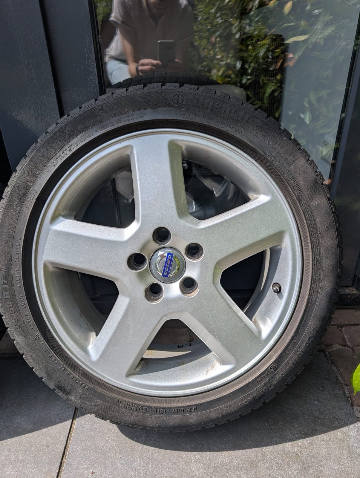 Volvo V50 Velgen met Continental Winterbanden 205/50 R17, Ophalen, Gebruikt, Banden en Velgen, 17 inch