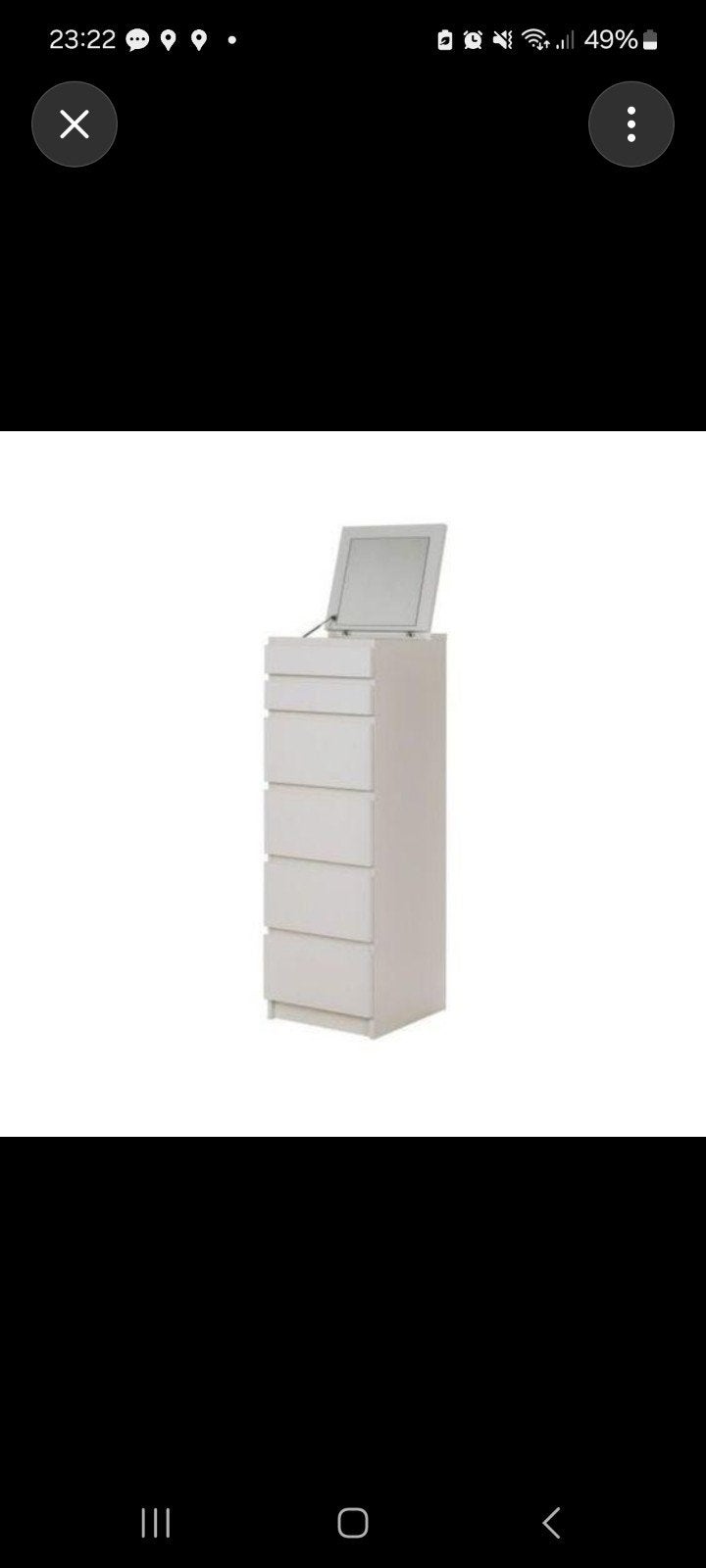 IKEA MALM Ladekast Wit met Spiegel - 6 Lades, Ophalen, Overige materialen, Minder dan 50 cm, Gebruikt