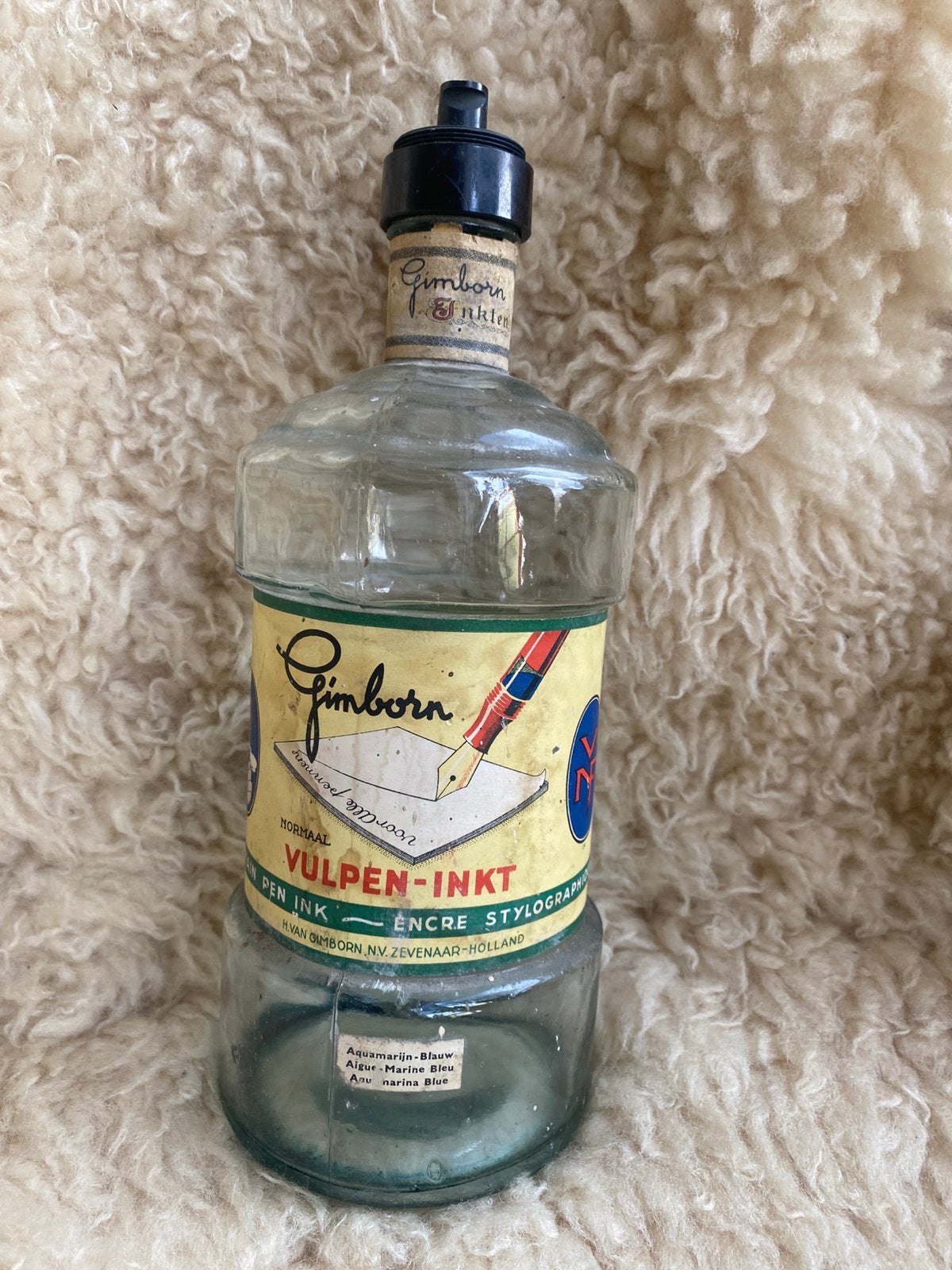 Vintage fles H. Vab Gimborn N.V. vulpeninkt, Diversen, Ophalen of Verzenden